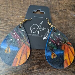 Hand Painted Starry Night Tipi Earrings